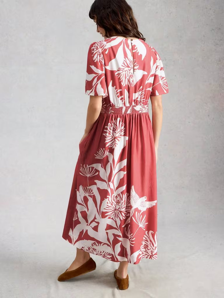 White Stuff Lucy Midi Dress  446212  Pink Clay Print