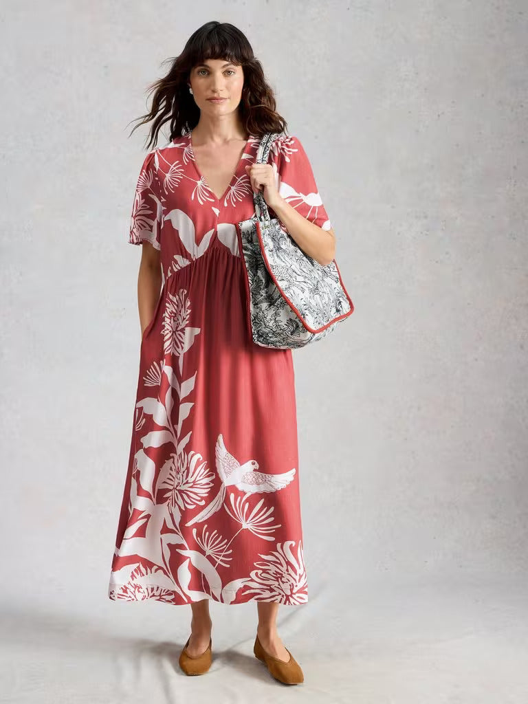 White Stuff Lucy Midi Dress  446212  Pink Clay Print