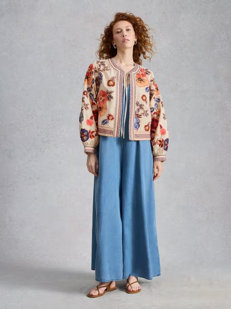 White Stuff Jolie Embroidered Jacket  446233  Ivory Mulit