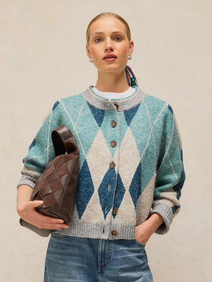 White Stuff Argyle Check Cardi 446725