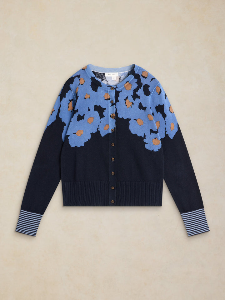 White Stuff Lois Cardi 446754 Blue Print