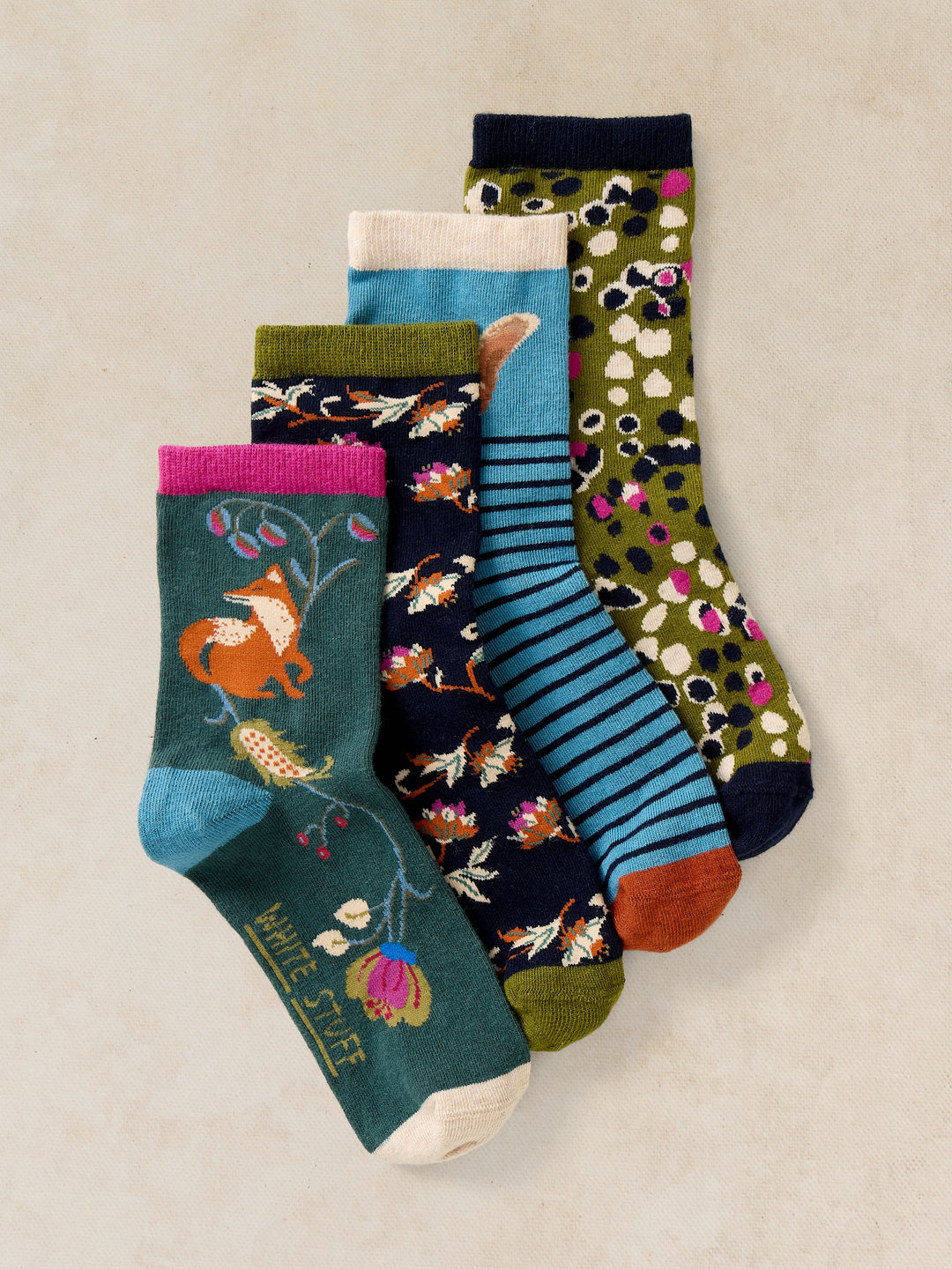 White Stuff Garden Animal Sock Set  446853  Green Multi