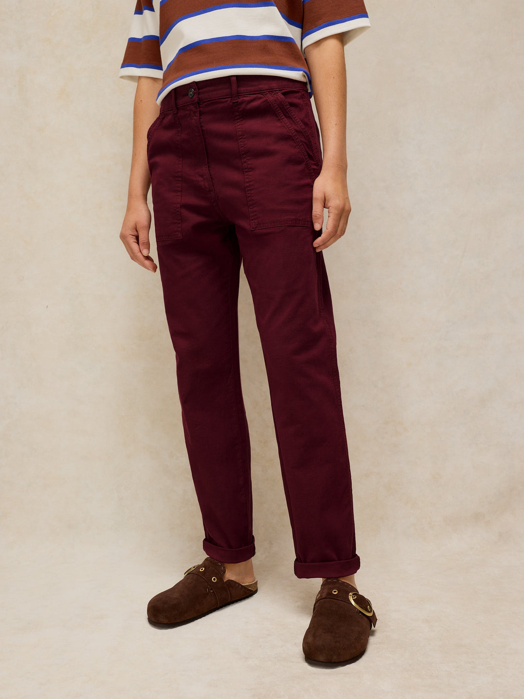 White Stuff Twister Chino 446856 Dk. Plum