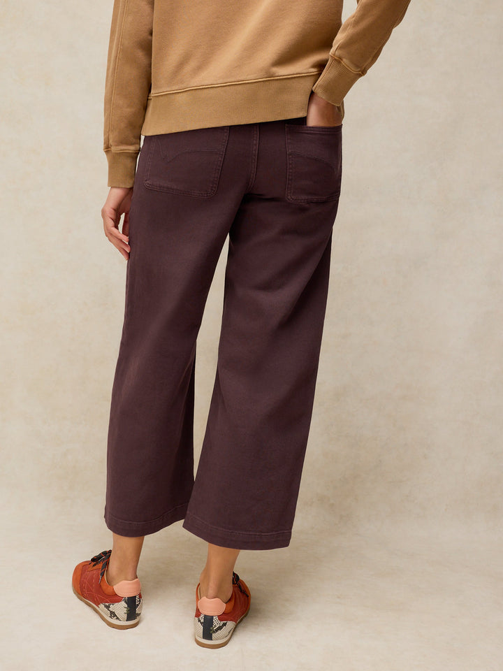 White Stuff Tia Wide Leg Crop Jean  446870  Dark Brown