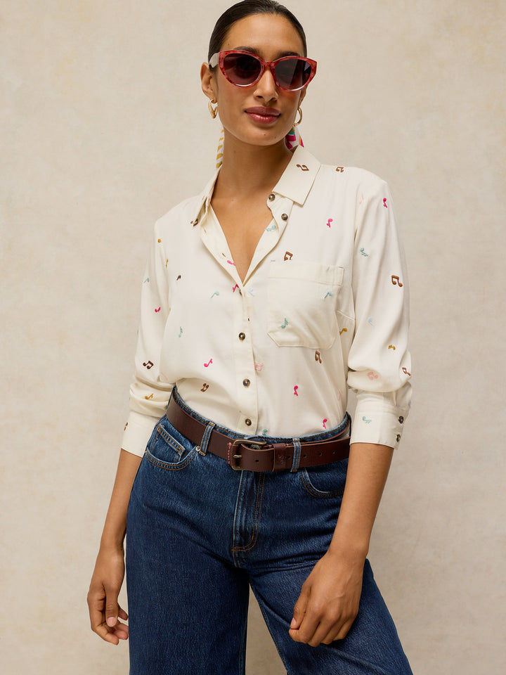 White Stuff Libby Shirt 446999 Music Notes