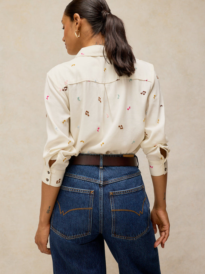 White Stuff Libby Shirt 446999 Music Notes