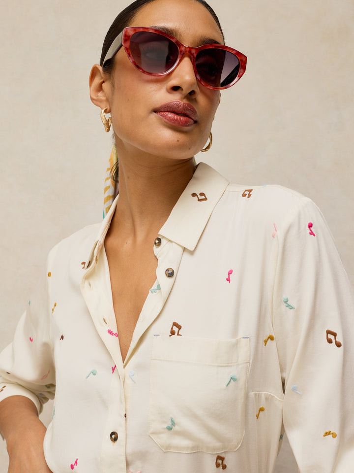 White Stuff Libby Shirt 446999 Music Notes