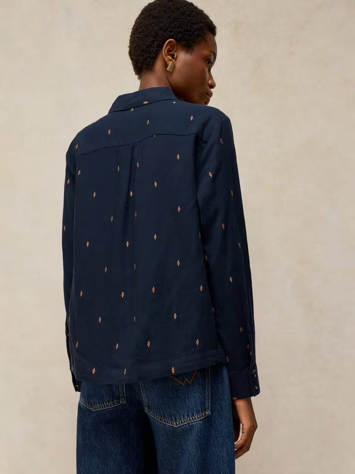 White Stuff Libby Cotton Shirt  447014  Dark Navy