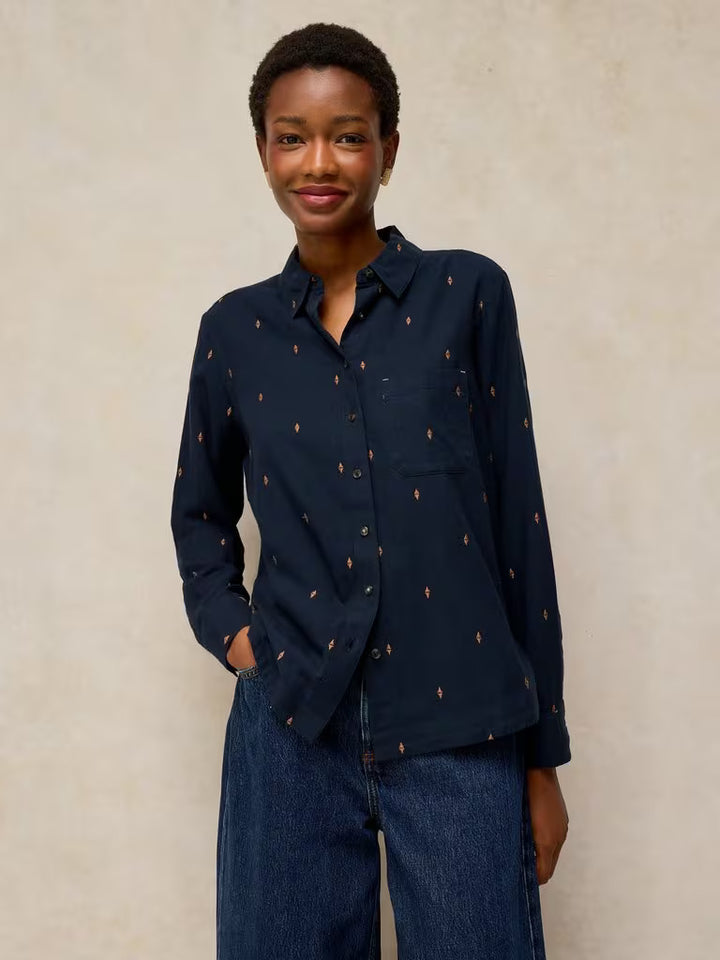 White Stuff Libby Cotton Shirt  447014  Dark Navy