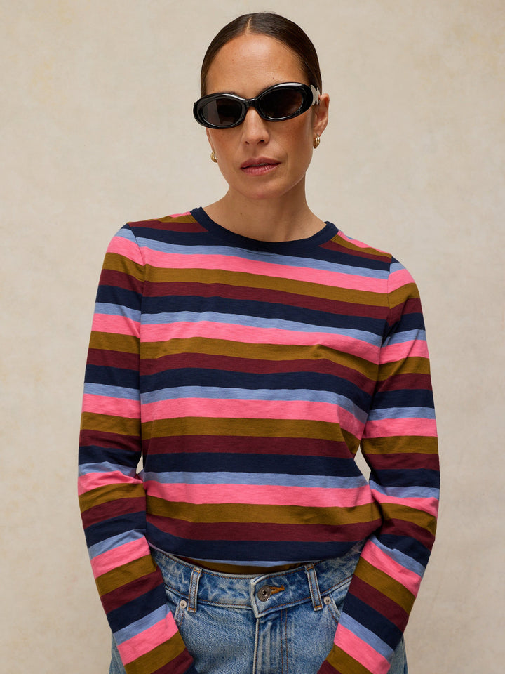 White Stuff Clara Texture Tee  447079  Pink Multi