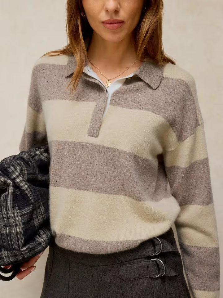 White Stuff Cashmere Polo Neck Sweater  447207  Natural Multi