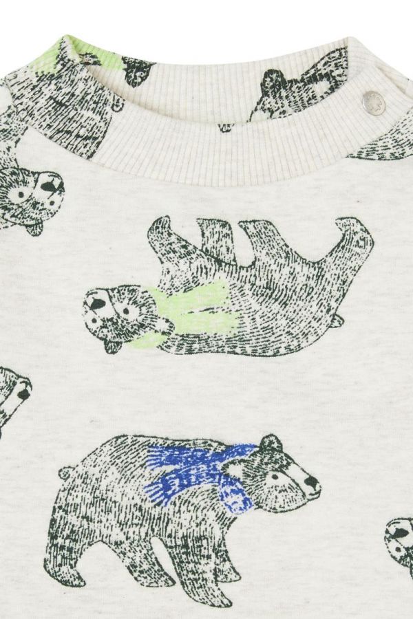 Noppies Baby Boy Long Sleeve Printed Sweatshirt   4480212  Oatmeal Melange **