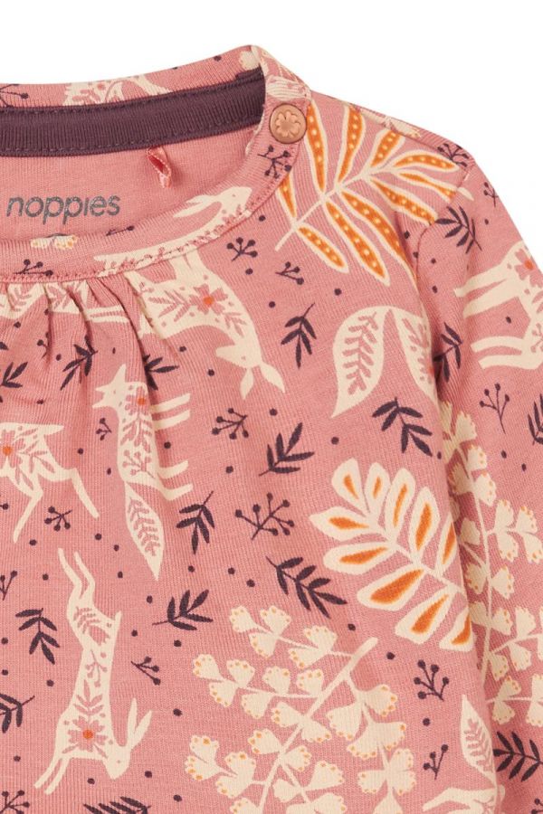 Noppies Baby Girl Long Sleeve Print Dress   4490411  Old Rose **