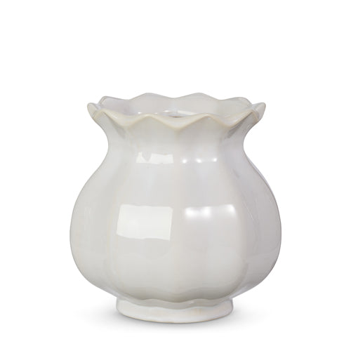 Raz 7" Ivory Bud Planter  4510200  White