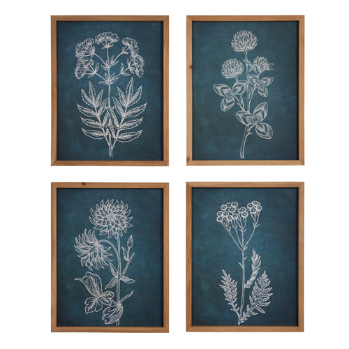 Raz 18" Blue Floral Framed Wall Art  4521300  Assorted