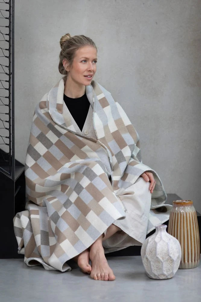 David Fussennegger Luca Throw Ecru Patchwork