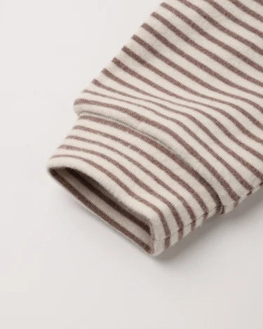 Quincy Mae Baby Drawstring Pant Cocoa Microstripe   QM003DOOW