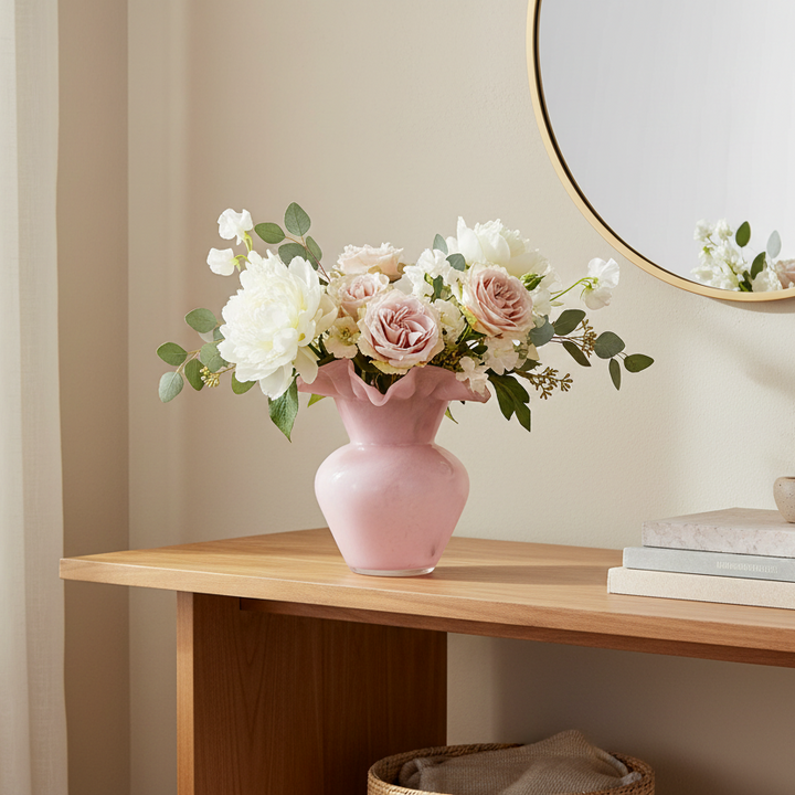 Raz Pink Ruffle Vase 4670419