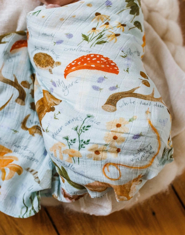 1Canoe2 Flora and Fauna Baby Swaddle