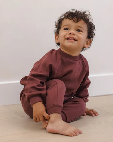 Quincy Mae Baby Sweatpant   QM026KITE   Black Cherry