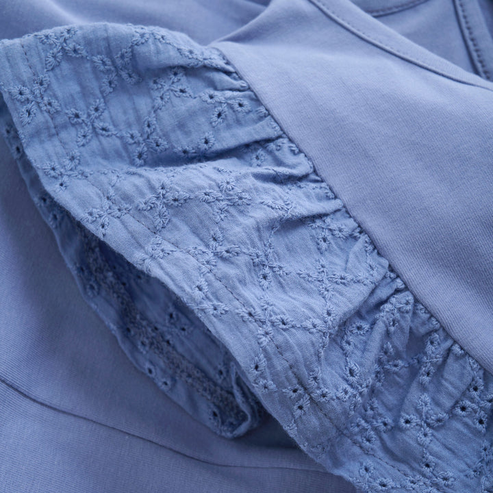 Creamie Girls Short Sleeve Tee with Eyelet Trim  822619-7132  Periwinkle