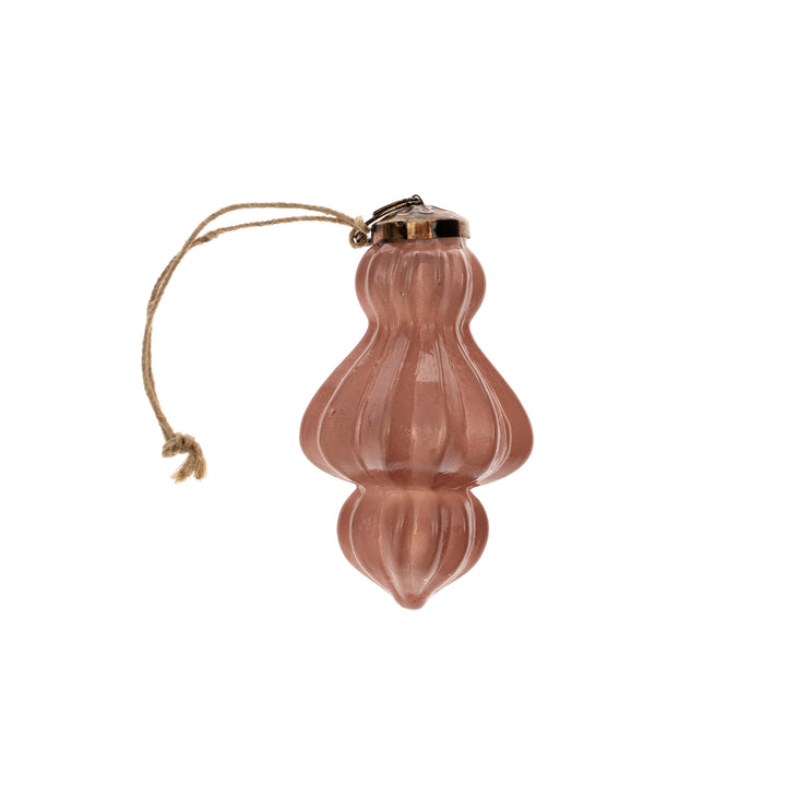 Indaba Glass Spindle Ornament Small Rose 5-4334