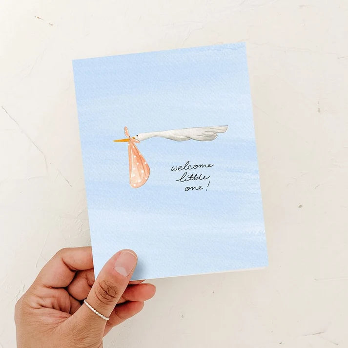 Almeida Baby Card  5027  Welcome Little One Stork