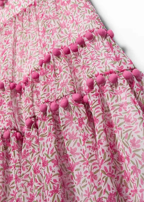 Abel & Lula Girls Midi Dress   5055-75   Fuschia