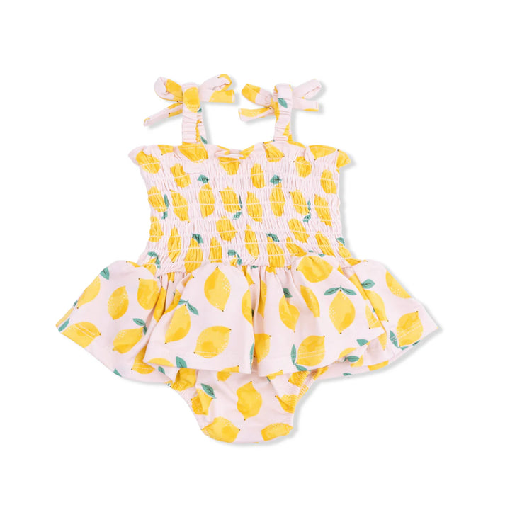 Angel Dear Smocked Bubble w Skirt  509-S26-SLM  Sunny Lemons