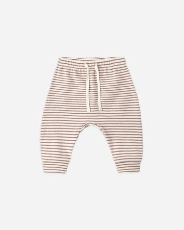 Quincy Mae Baby Drawstring Pant Cocoa Microstripe   QM003DOOW