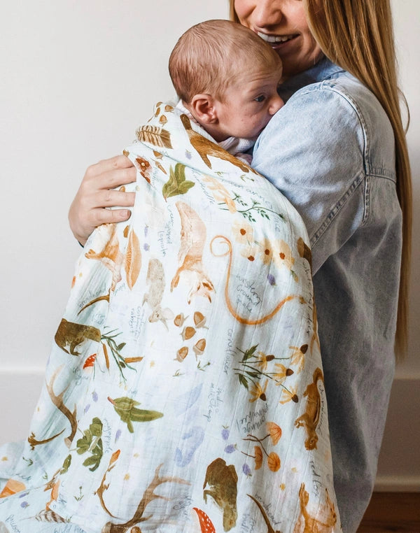 1Canoe2 Flora and Fauna Baby Swaddle