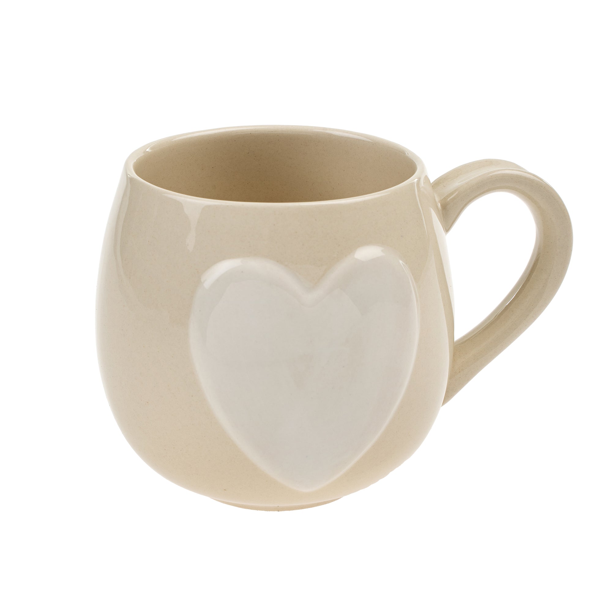 Indaba Big Heart Mug  4-7763  Cream/White