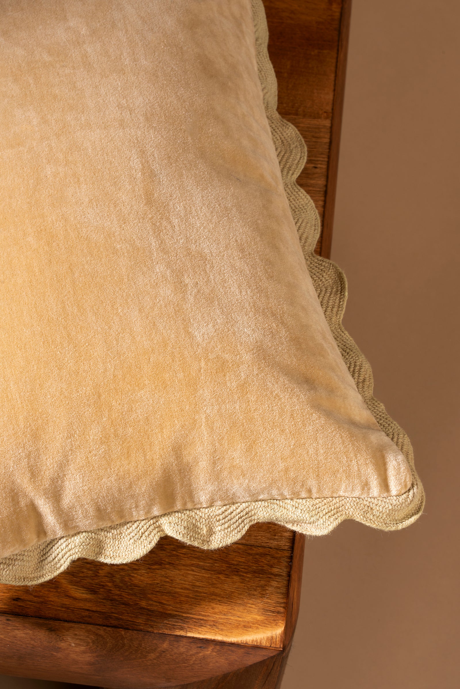 Indaba Pale Gold Velvet Scallop Pillow 1-0651
