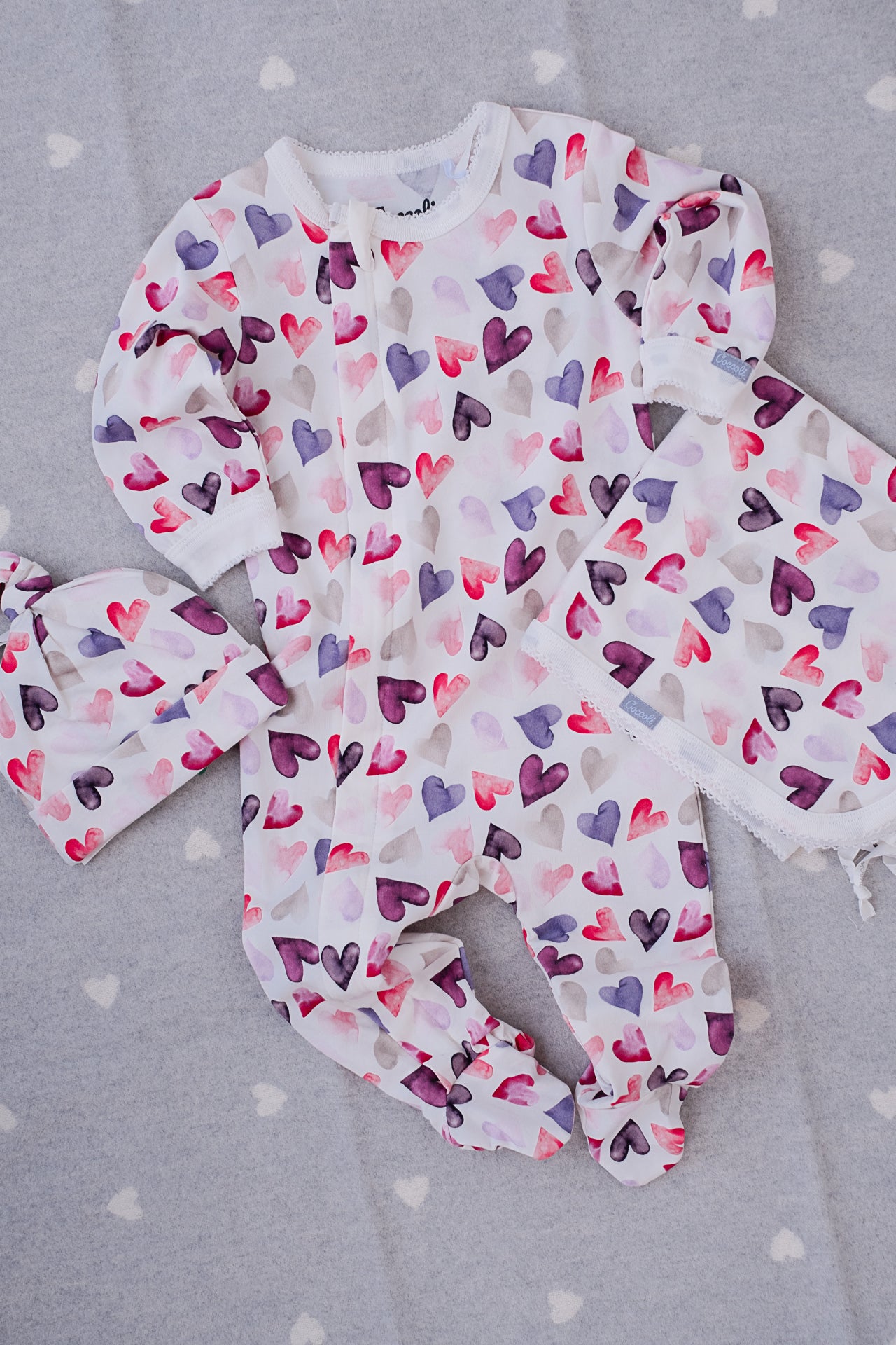 Coccoli Baby Blanket RM5512-402 Cream Hearts
