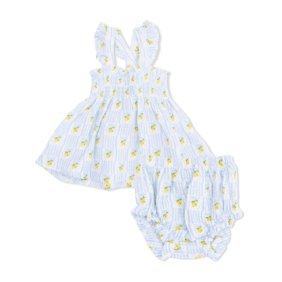 Angel Dear Baby Girl Smocked Top w Bloomer  572-S26-LLM  Lovely Lemons