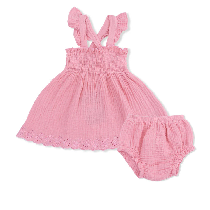 Angel Dear Smocked Top with Bloomer  572-S26-SPP  Poignant Pink