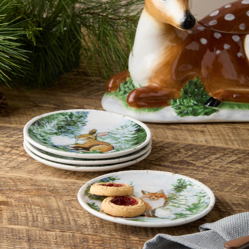 Certified International Winter Cabin Canape Plate 44843