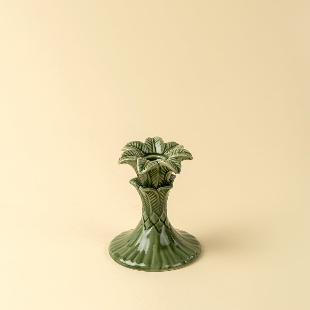 Indaba Palm Tree Candleholder - Green