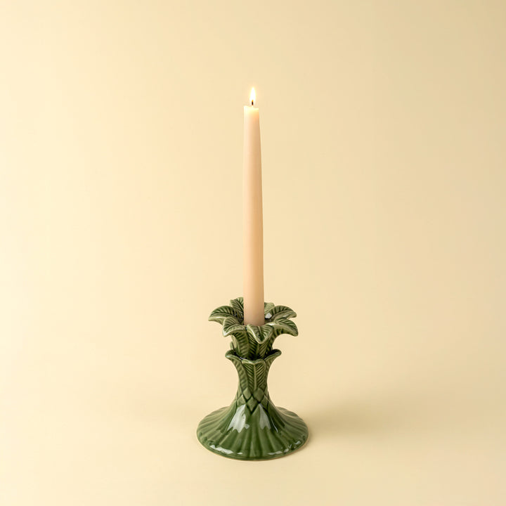 Indaba Palm Tree Candleholder - Green