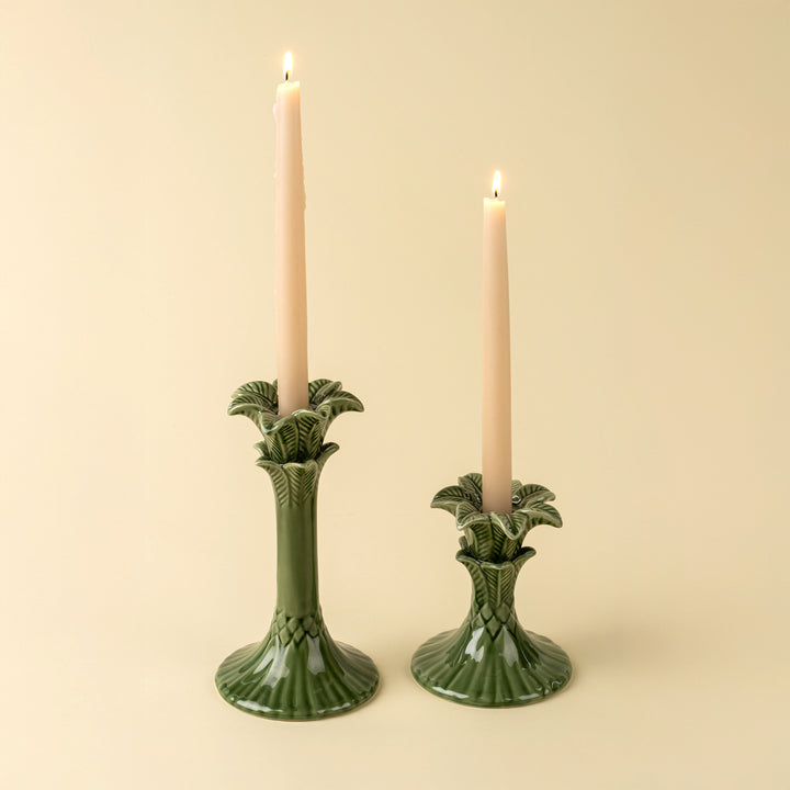 Indaba Palm Tree Candleholder - Green