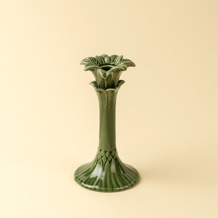 Indaba Palm Tree Candleholder - Green