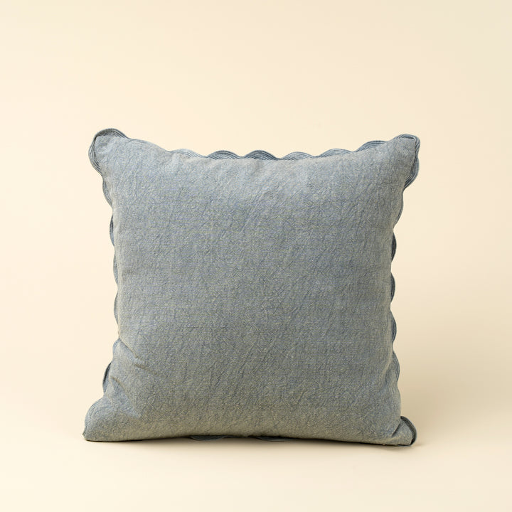 Indaba Scalloped Edge Pillow 01-9386 Slate Blue