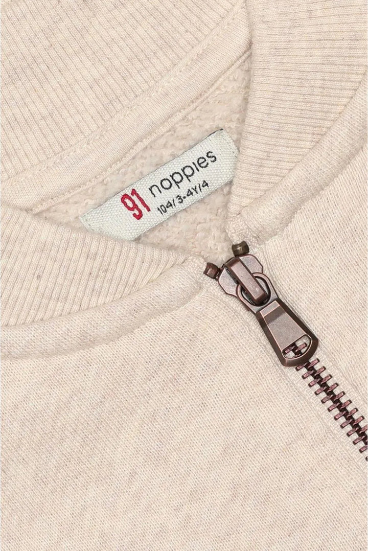 Noppies Girls Zippered Fleece Jacket   6200013   Sand Melange