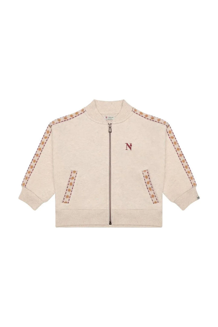 Noppies Girls Zippered Fleece Jacket   6200013   Sand Melange
