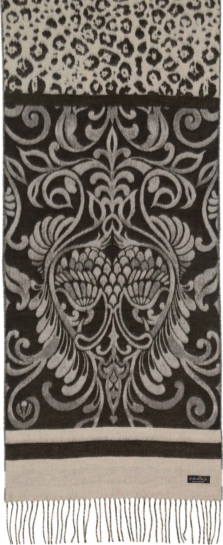 Fraas Cashmink Scarf  with Brocade Patchwork  620011-900