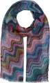 Fraas Lightweight Scarf with Wave Print  640068-524  True Blue