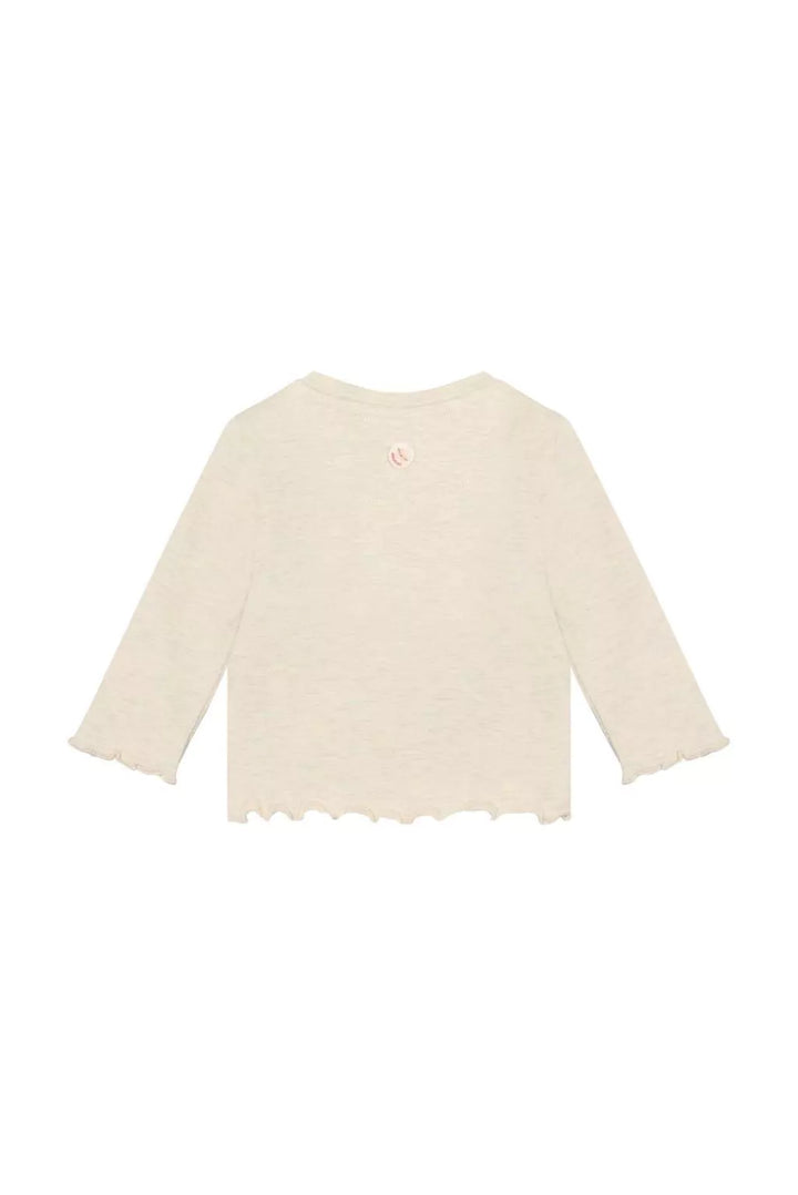 Noppies Baby Girl Long Sleeve Tee   6410020-2611   Oatmeal Melange