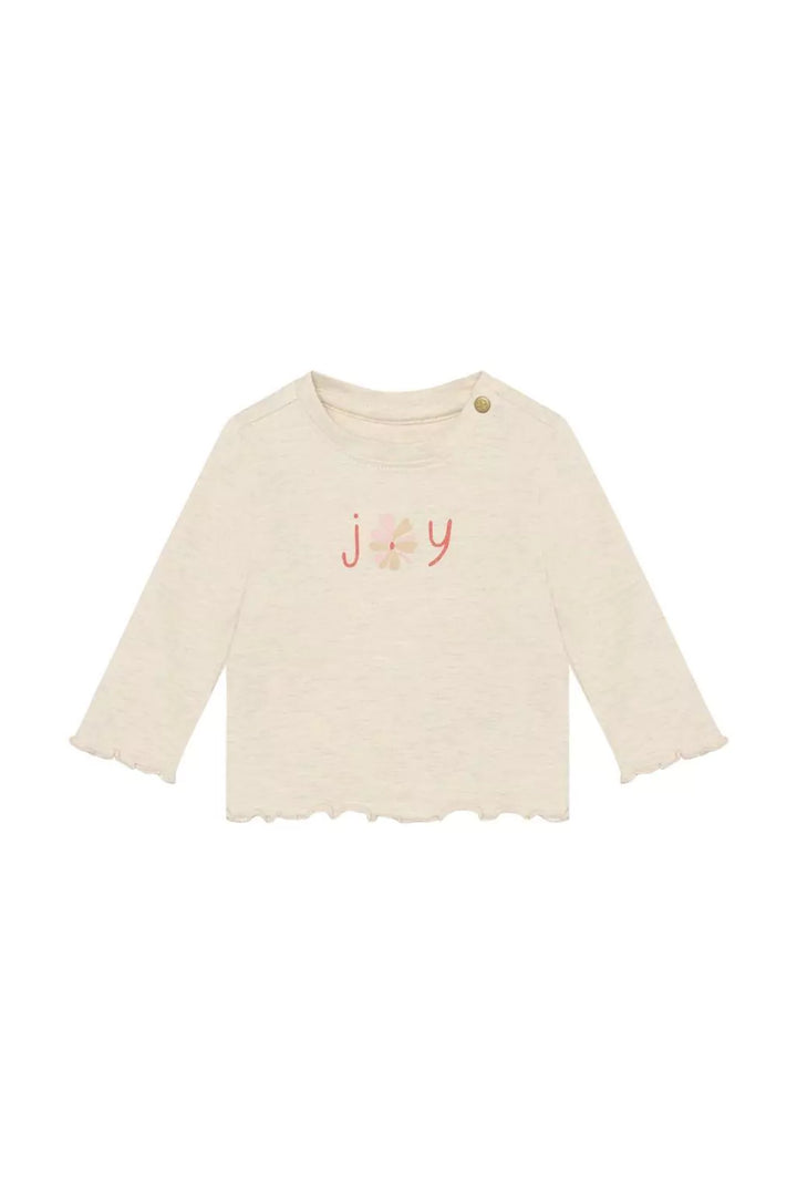 Noppies Baby Girl Long Sleeve Tee   6410020-2611   Oatmeal Melange