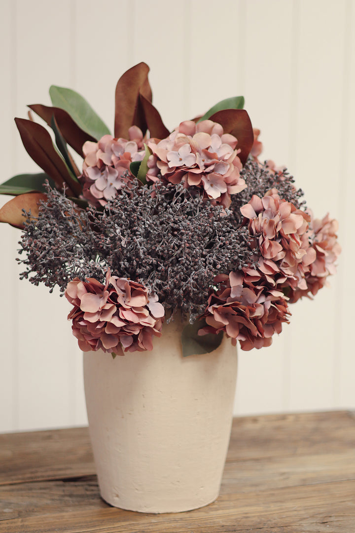 Indaba Autumn Hydrangea Spray  01-8409  Dusty Pink