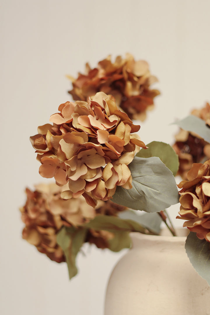 Indaba Autumn Hydrangea Spray  01-8407  Burnt Orange